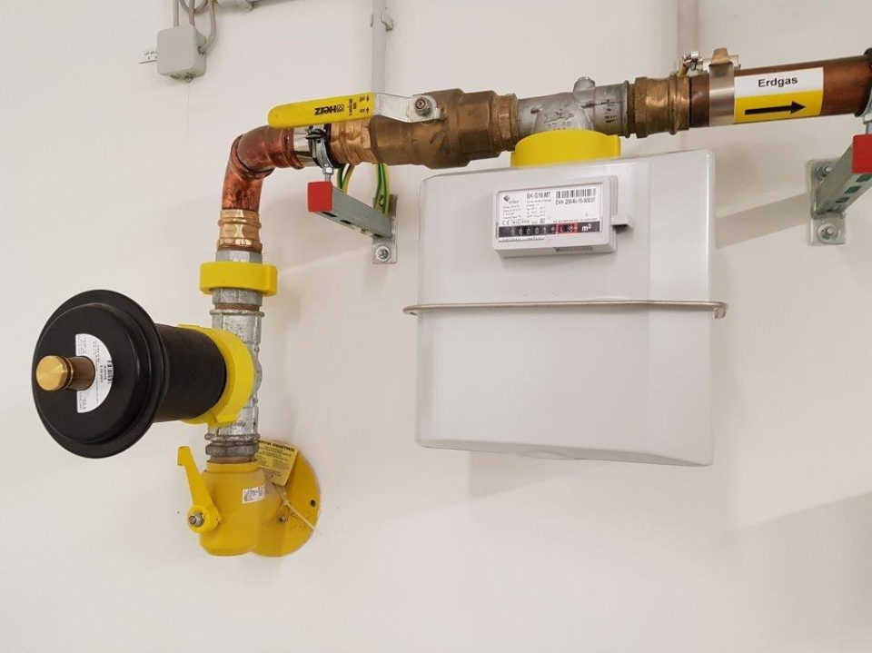 Gasanschluss in einem Gebäude