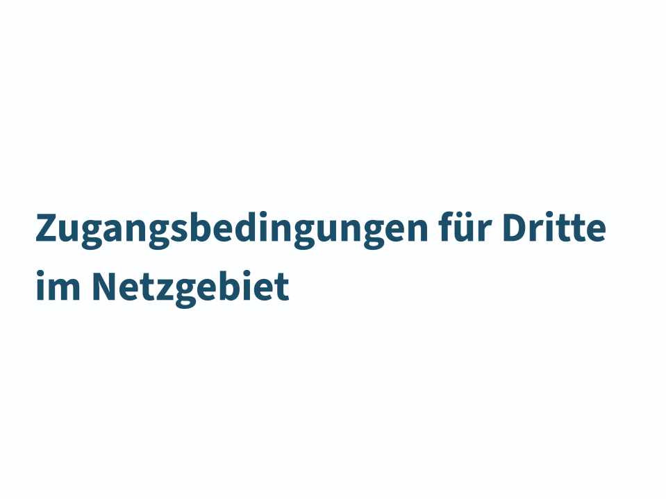Schriftzug Zugangsbedingungen für Dritte im Netzgebiet